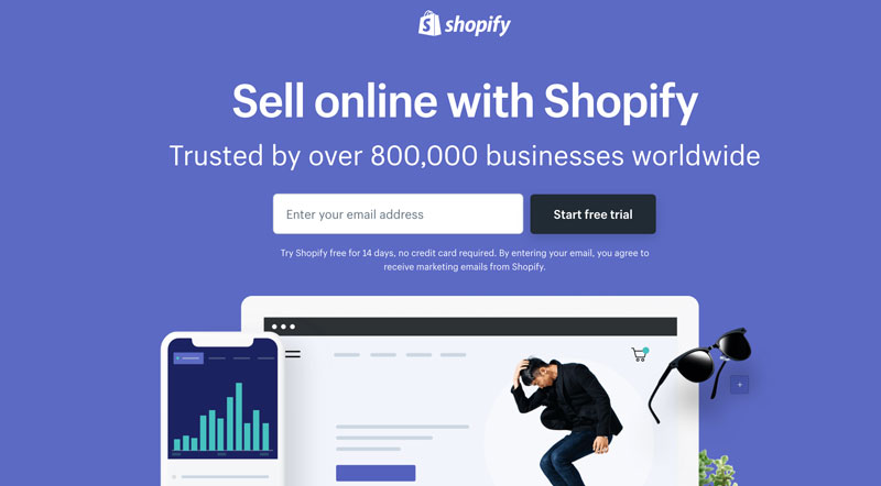 Đăng ký tạo website bán hàng trực tuyến với Shopify